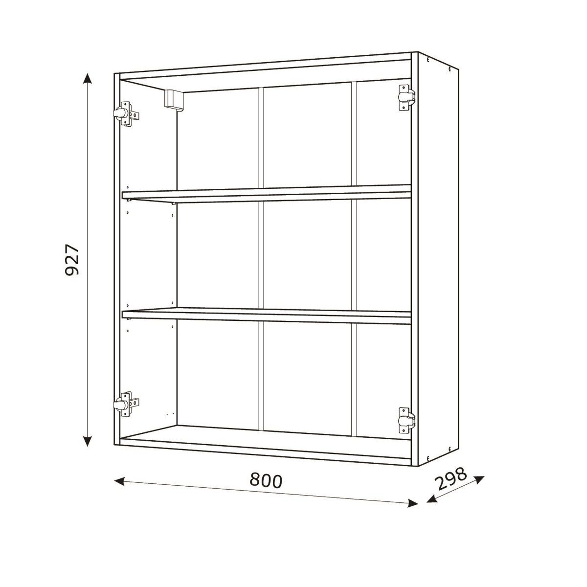 Корпус Стандарт дуб сонома, фасад Стандарт бежевий глянець L302 80х93х30