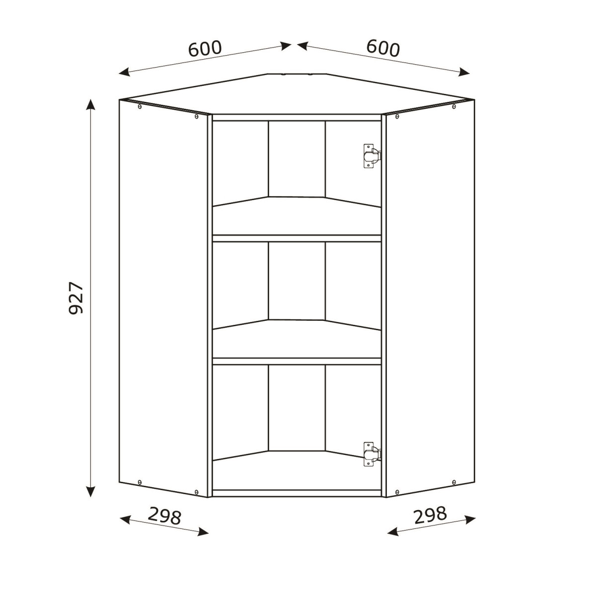 Корпус Стандарт білий, фасад Стандарт бежевий глянець L361 60х93х60
