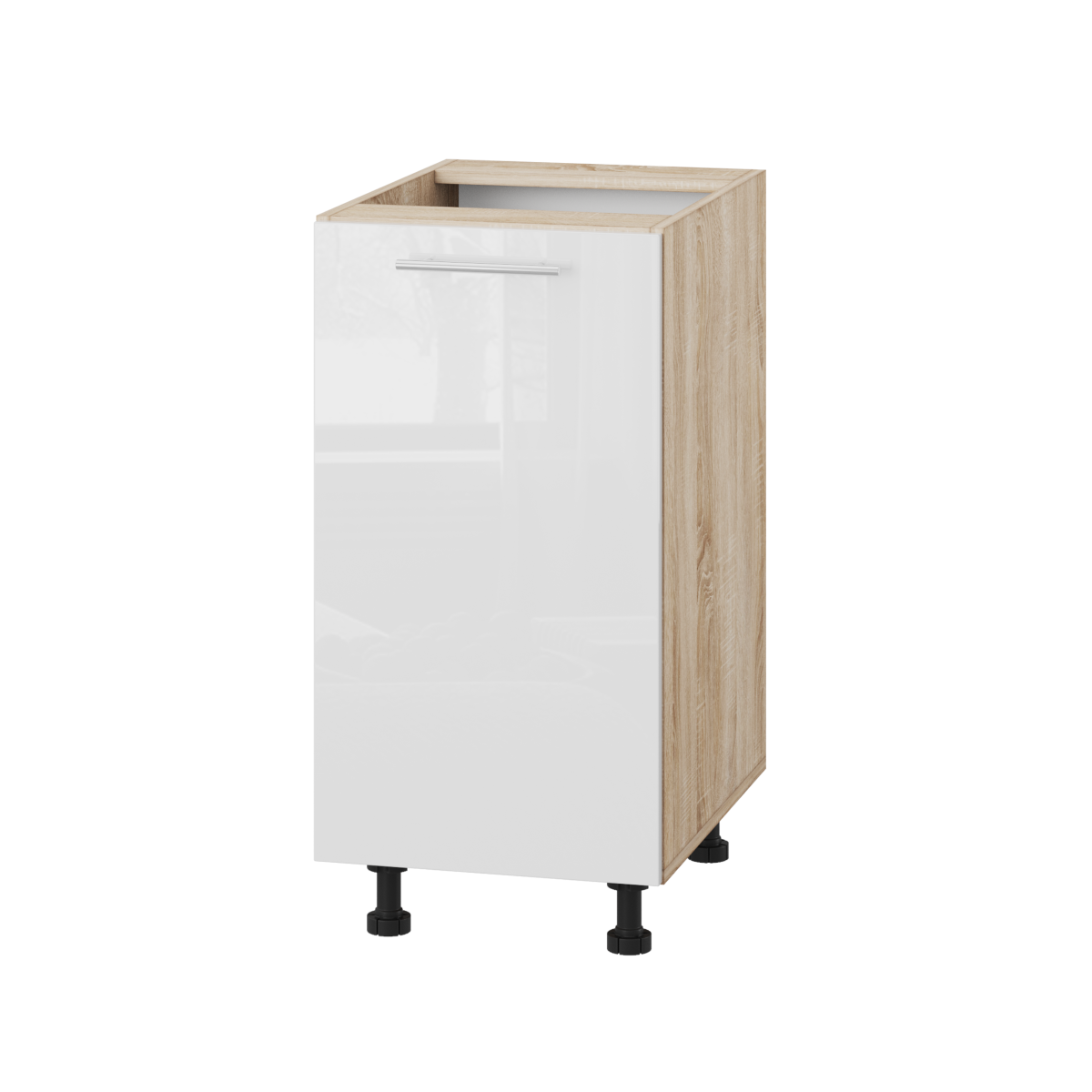 Корпус Стандарт дуб сонома, фасад Стандарт білий глянець 101 40х72х52