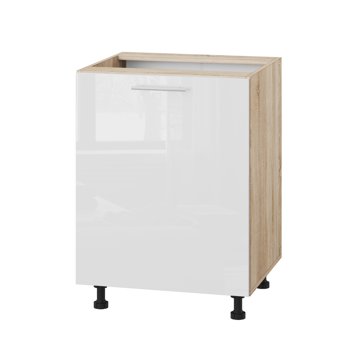 Корпус Стандарт дуб сонома, фасад Стандарт білий глянець 101 60х72х52