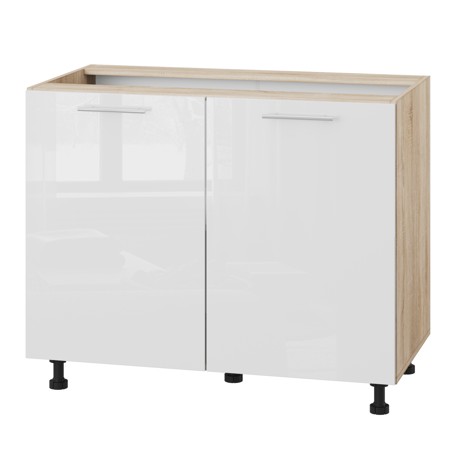 Корпус Стандарт дуб сонома, фасад Стандарт білий глянець 102 100х72х52 Корпус Стандарт дуб сонома, фасад Стандарт білий глянець 102 100х72х52