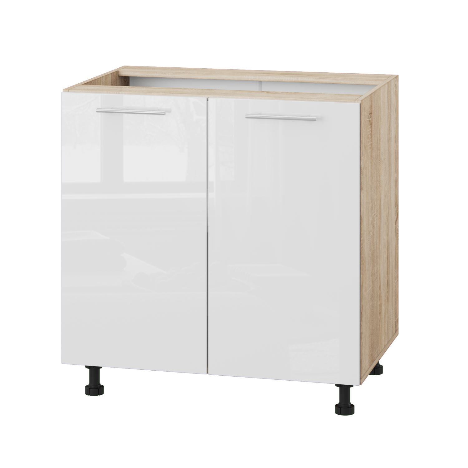 Корпус Стандарт дуб сонома, фасад Стандарт білий глянець 102 80х72х52 Корпус Стандарт дуб сонома, фасад Стандарт білий глянець 102 80х72х52