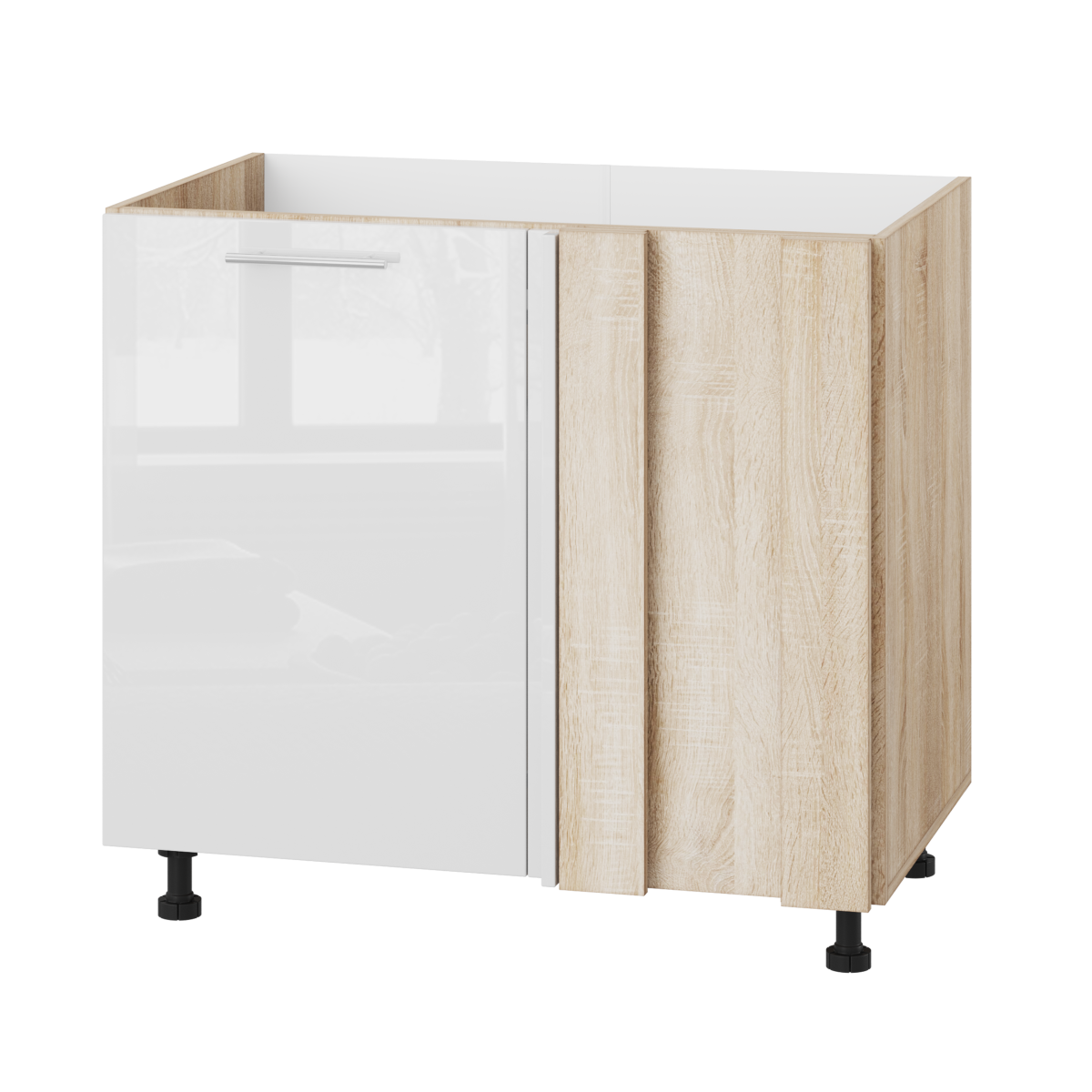 Корпус Стандарт дуб сонома, фасад Стандарт білий глянець 103 90-110х72х52