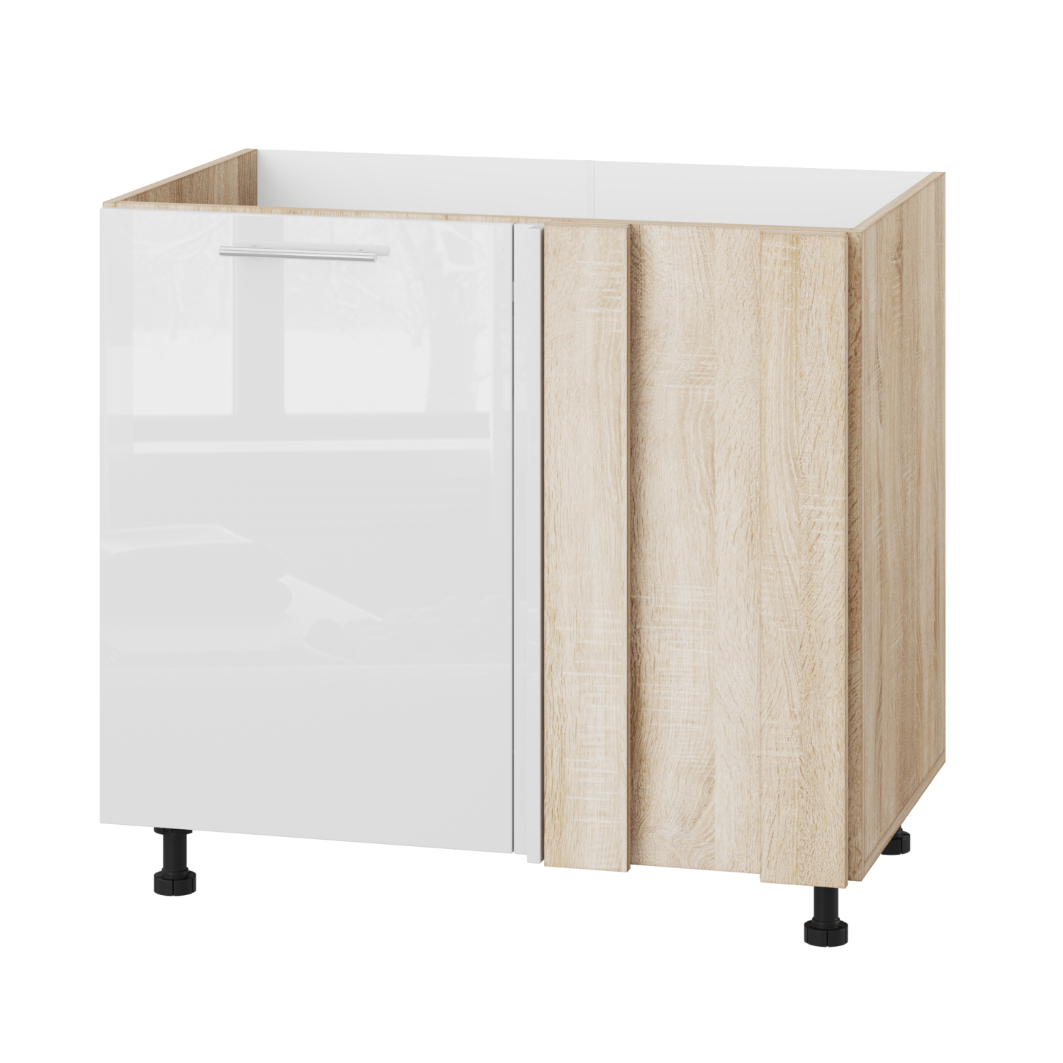 Корпус Стандарт дуб сонома, фасад Стандарт білий глянець 103 90-110х72х52