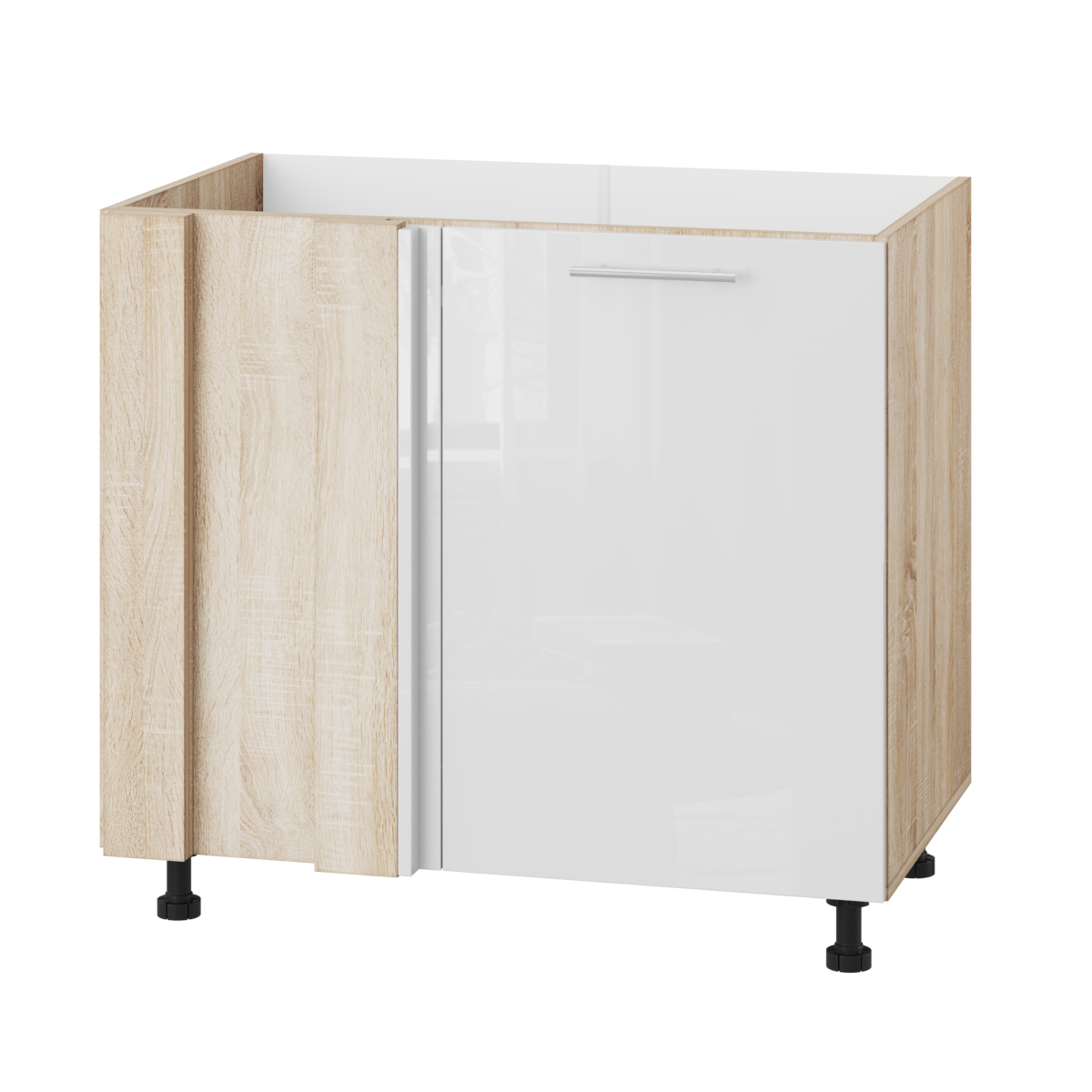 Корпус Стандарт дуб сонома, фасад Стандарт білий глянець 103 90-110х72х52