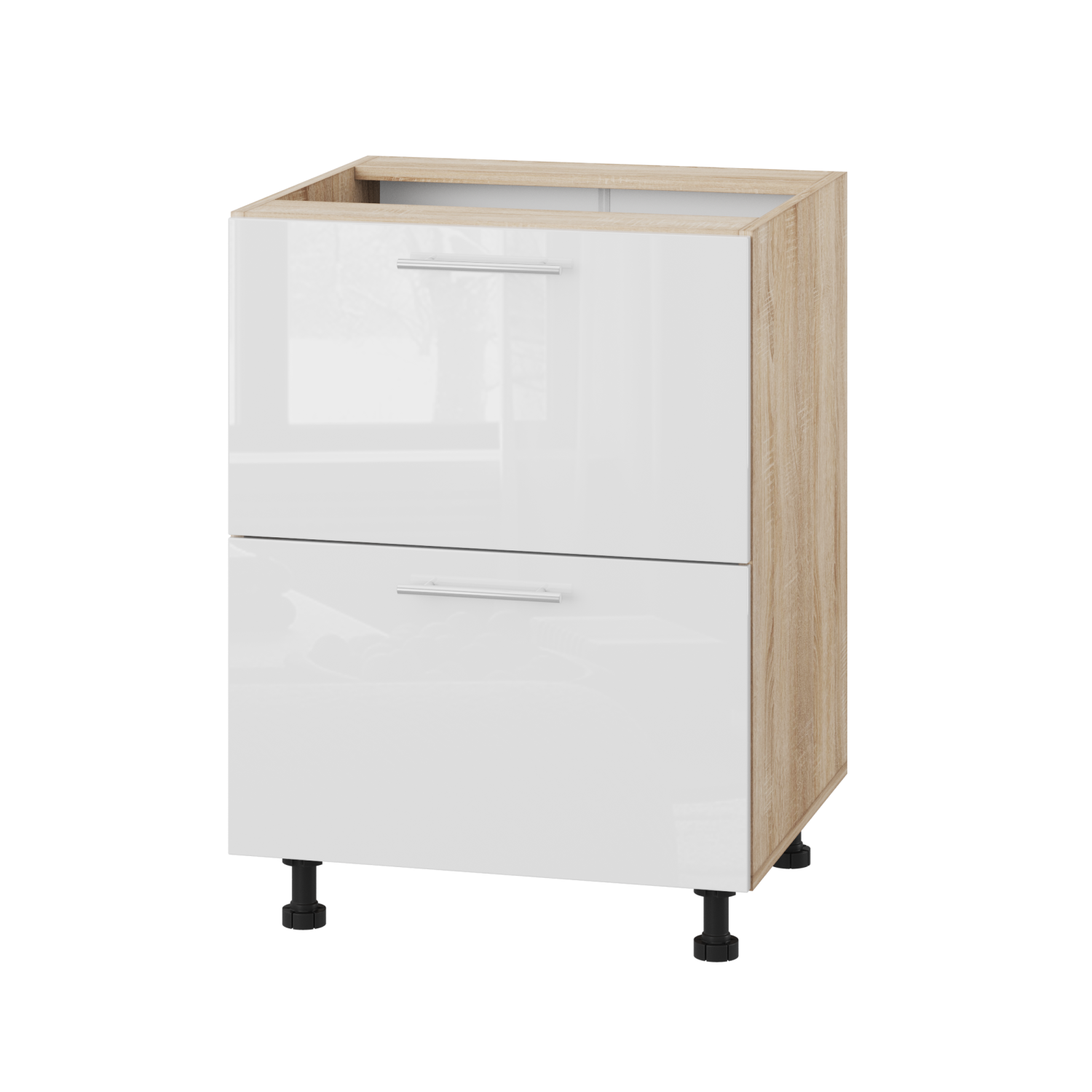 Корпус Стандарт дуб сонома, фасад Стандарт білий глянець 120.SM-60x72x52