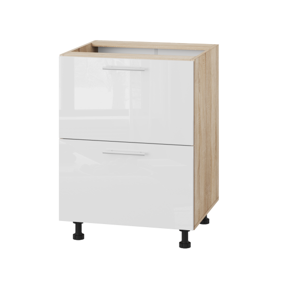 Корпус Стандарт дуб сонома, фасад Стандарт білий глянець 120.SM-60x72x52