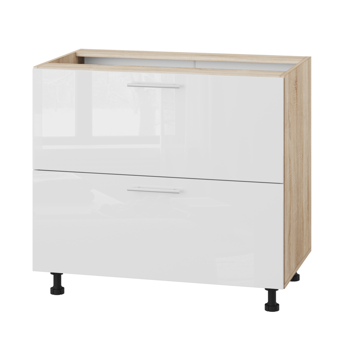 Корпус Стандарт дуб сонома, фасад Стандарт білий глянець 123.SM-90x72x52