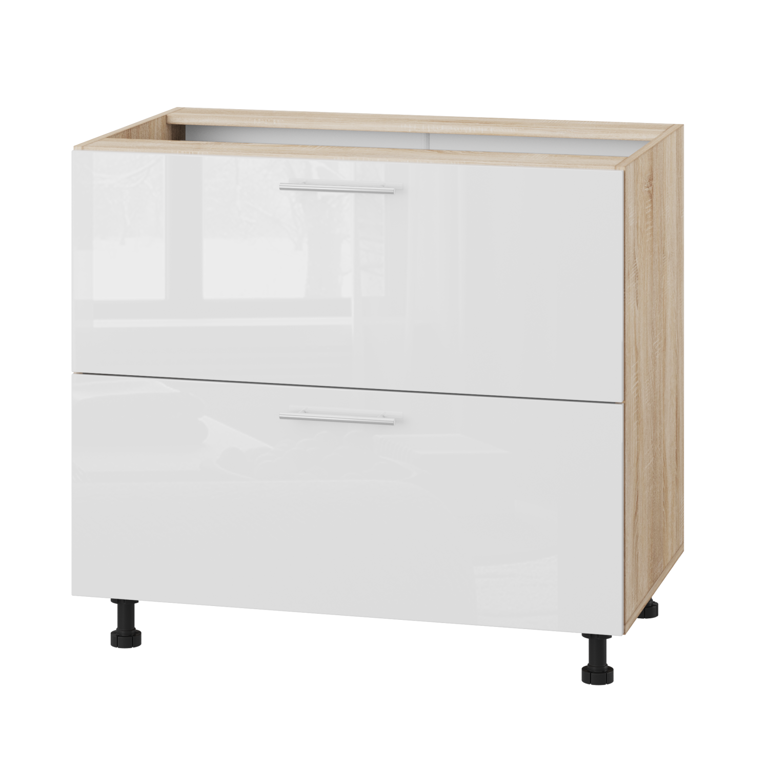 Корпус Стандарт дуб сонома, фасад Стандарт білий глянець 123.SM-90x72x52 Корпус Стандарт дуб сонома, фасад Стандарт білий глянець 123.SM-90x72x52