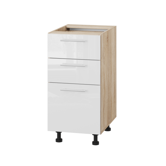 Корпус Стандарт дуб сонома, фасад Стандарт білий глянець 130.SM 40х72х52