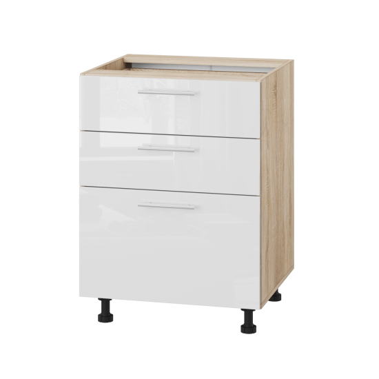 Корпус Стандарт дуб сонома, фасад Стандарт білий глянець 130.SM 60х72х52