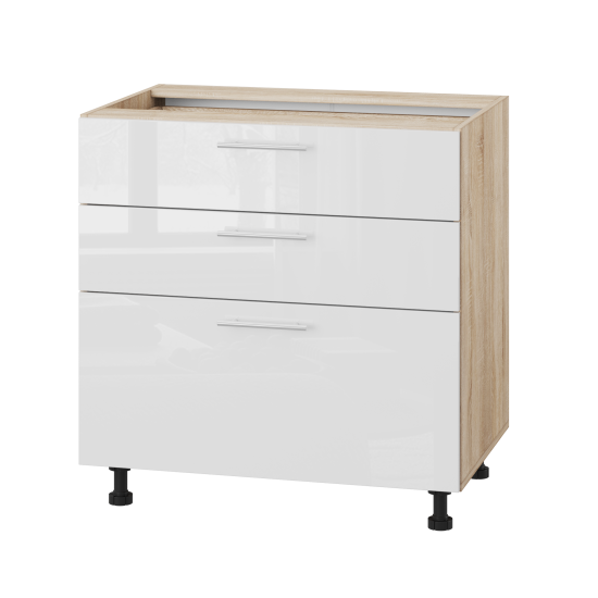 Корпус Стандарт дуб сонома, фасад Стандарт білий глянець 130.SM 80х72х52