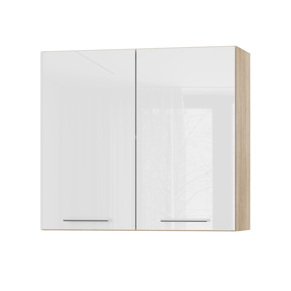 Корпус Стандарт дуб сонома, фасад Стандарт білий глянець 302 80х72х30