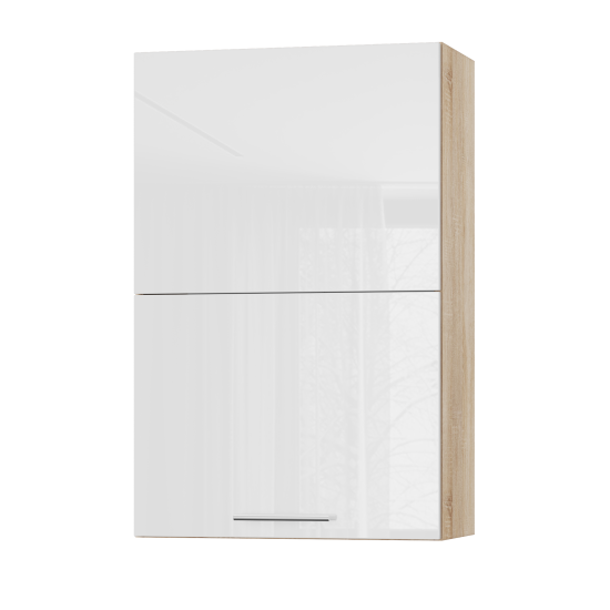 Корпус Стандарт дуб сонома, фасад Стандарт білий глянець L402.HF 60х93х30