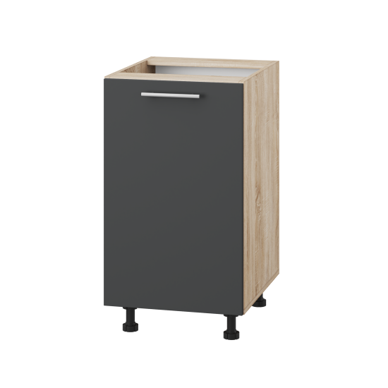 Корпус Стандарт дуб сонома, фасад Стандарт елегантний сірий софт 101 45х72х52