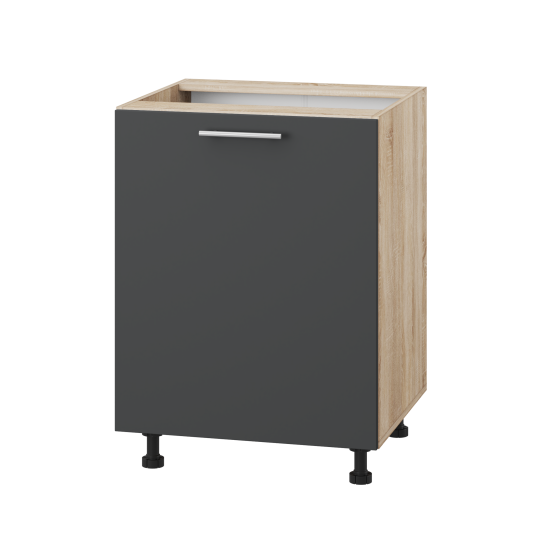 Корпус Стандарт дуб сонома, фасад Стандарт елегантний сірий софт 101 60х72х52