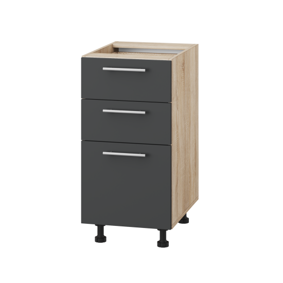 Корпус Стандарт дуб сонома, фасад Стандарт елегантний сірий софт 130.SM 40х72х52