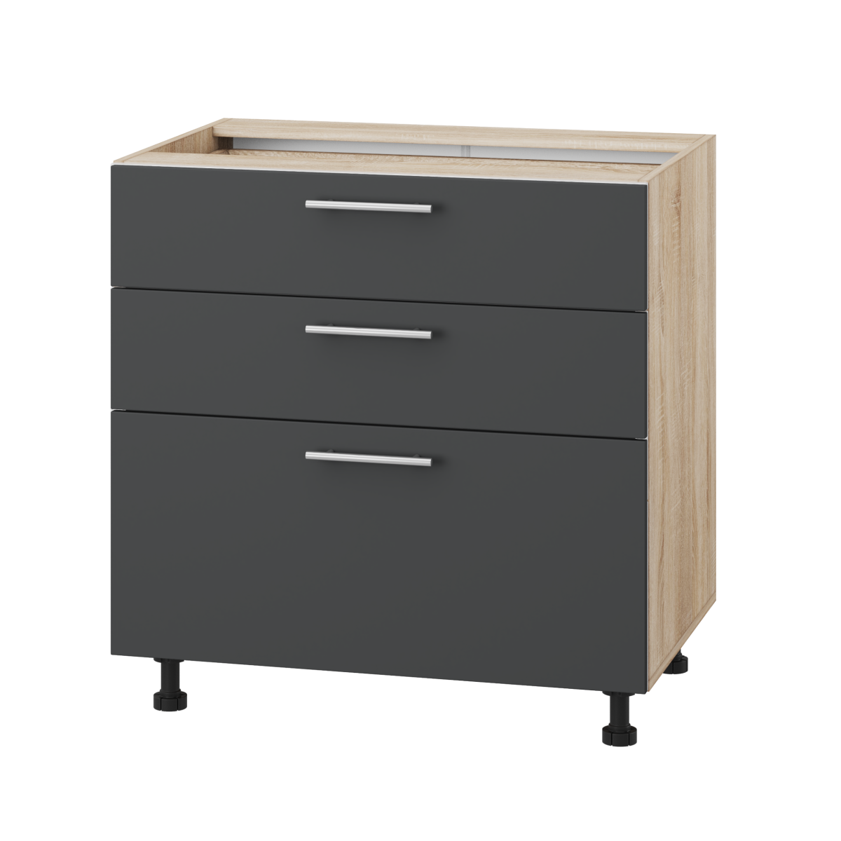 Корпус Стандарт дуб сонома, фасад Стандарт елегантний сірий софт 130.SM 80х72х52