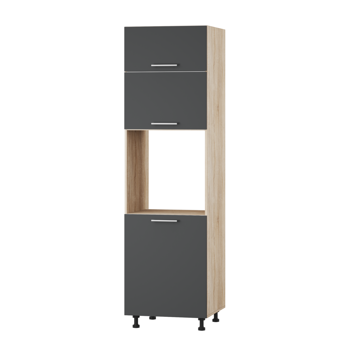 Корпус Стандарт дуб сонома, фасад Стандарт елегантний сірий софт 705.HK-xs 60х214х56