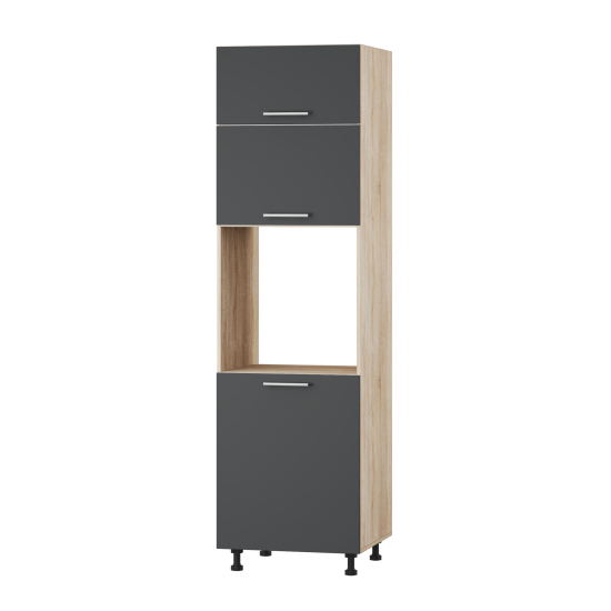 Корпус Стандарт дуб сонома, фасад Стандарт елегантний сірий софт 705.HK-xs 60х214х56