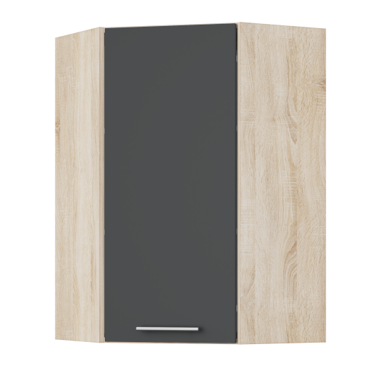 Корпус Стандарт дуб сонома, фасад Стандарт елегантний сірий софт L361 60х93х60