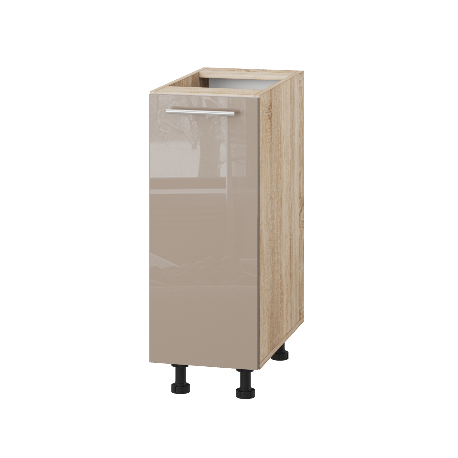 Корпус Стандарт дуб сонома, фасад Стандарт капучіно глянець 101 30х72х52