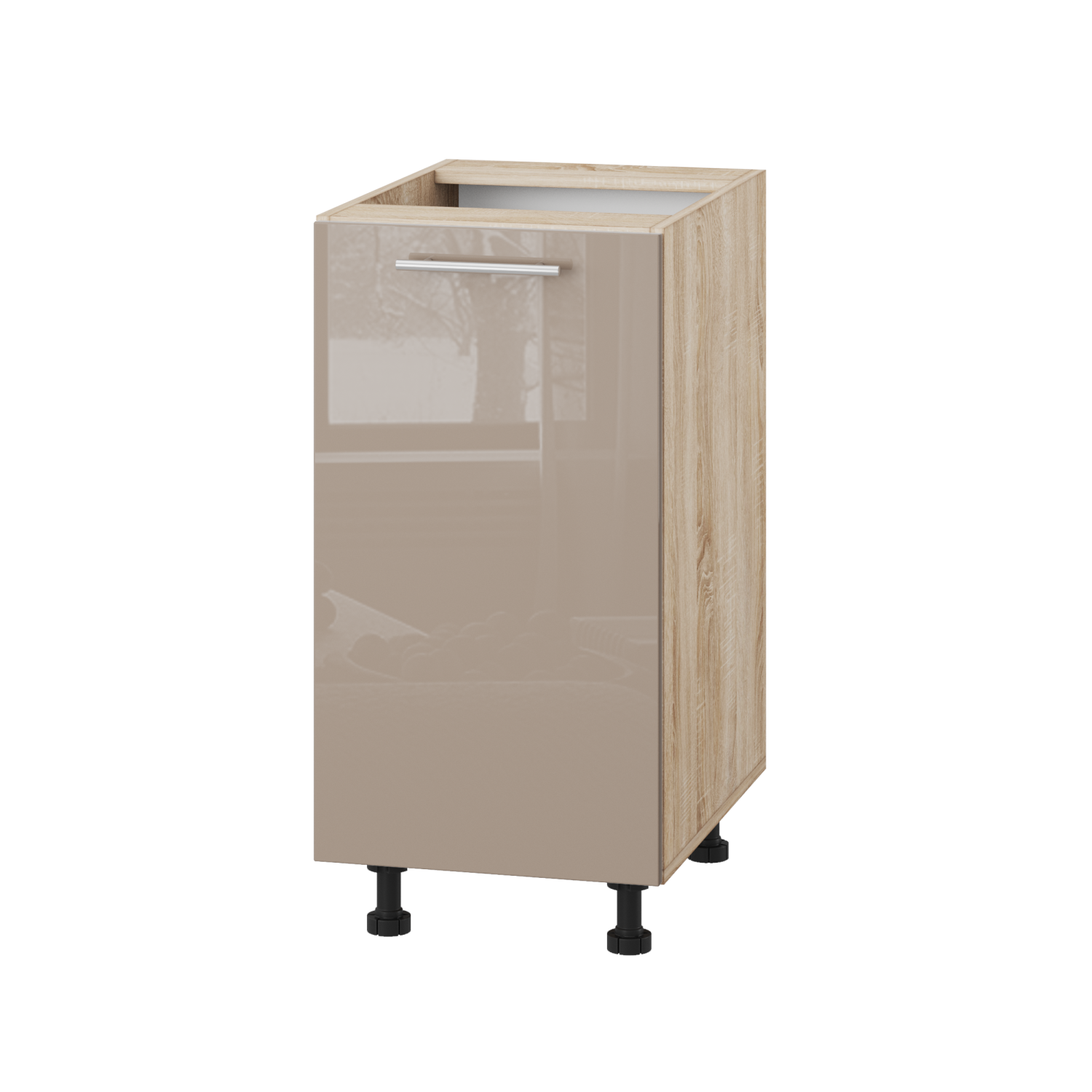 Корпус Стандарт дуб сонома, фасад Стандарт капучіно глянець 101 40х72х52