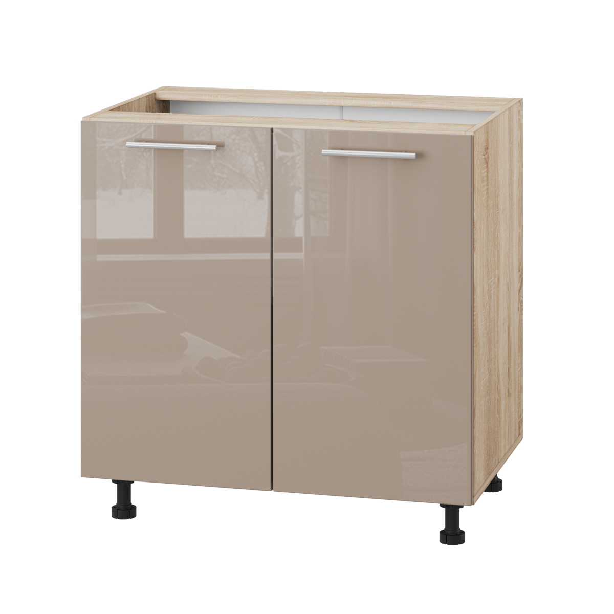 Корпус Стандарт дуб сонома, фасад Стандарт капучіно глянець 102 80х72х52