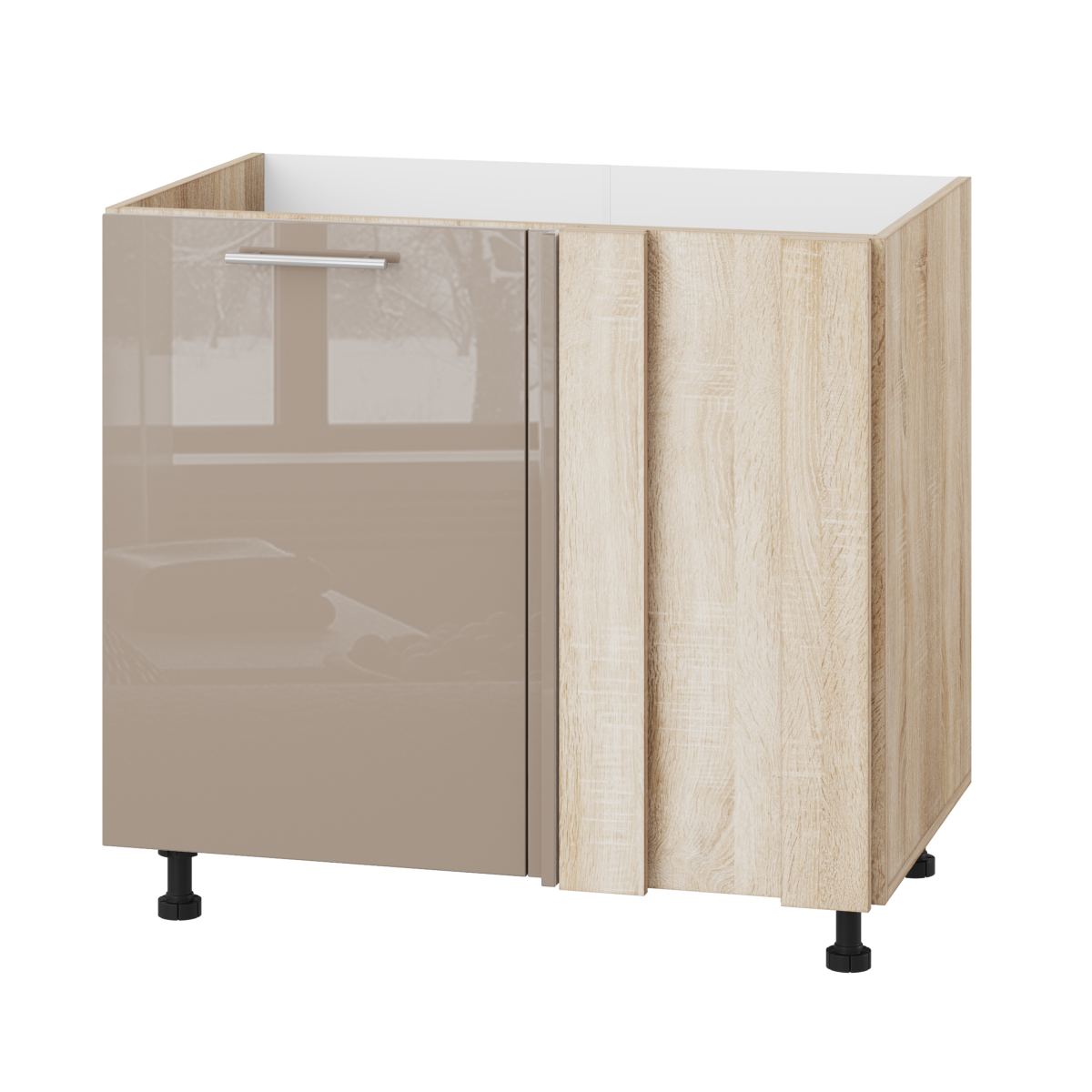 Корпус Стандарт дуб сонома, фасад Стандарт капучіно глянець 103 90-110х72х52