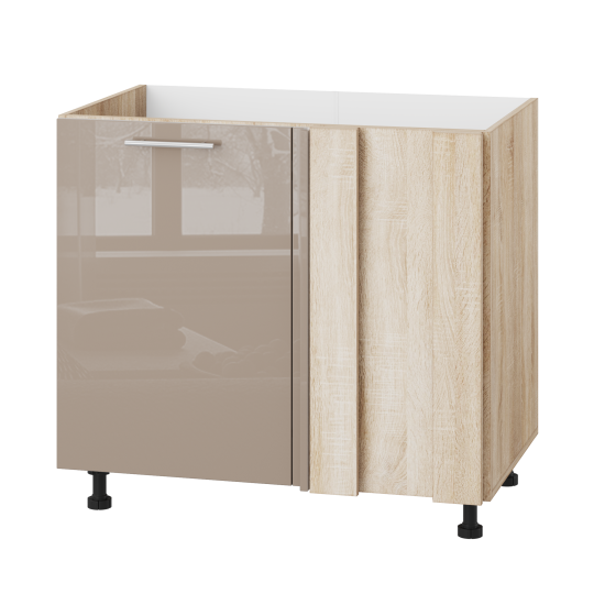 Корпус Стандарт дуб сонома, фасад Стандарт капучіно глянець 103 90-110х72х52