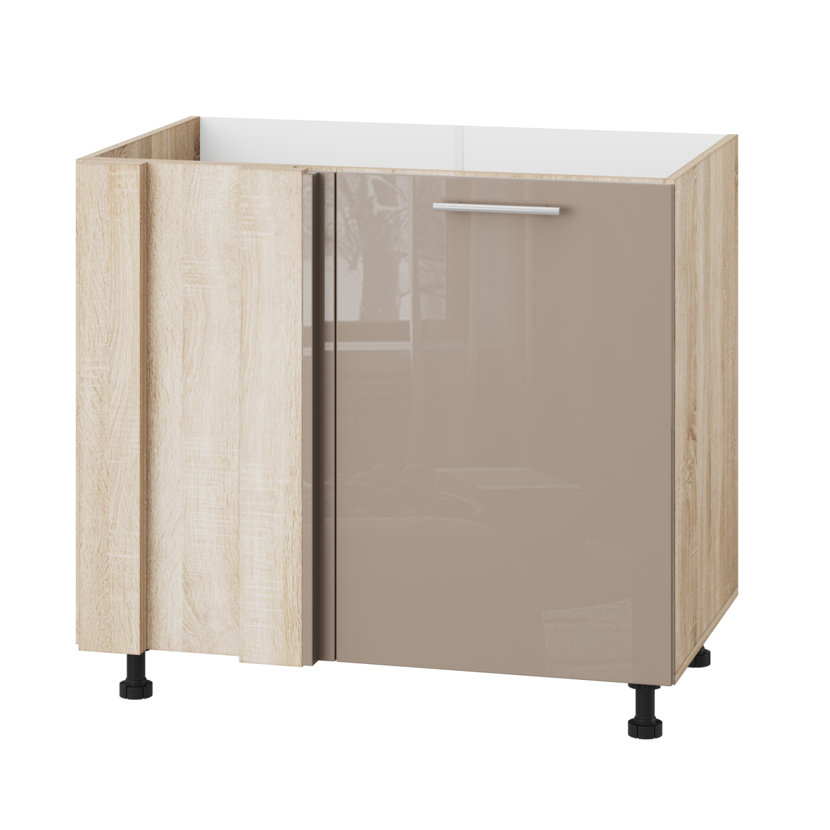 Корпус Стандарт дуб сонома, фасад Стандарт капучіно глянець 103 90-110х72х52