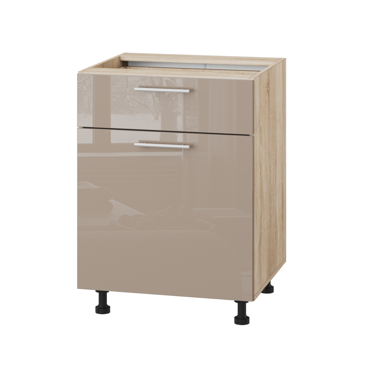 Корпус Стандарт дуб сонома, фасад Стандарт капучіно глянець 111.SM-60x72x52