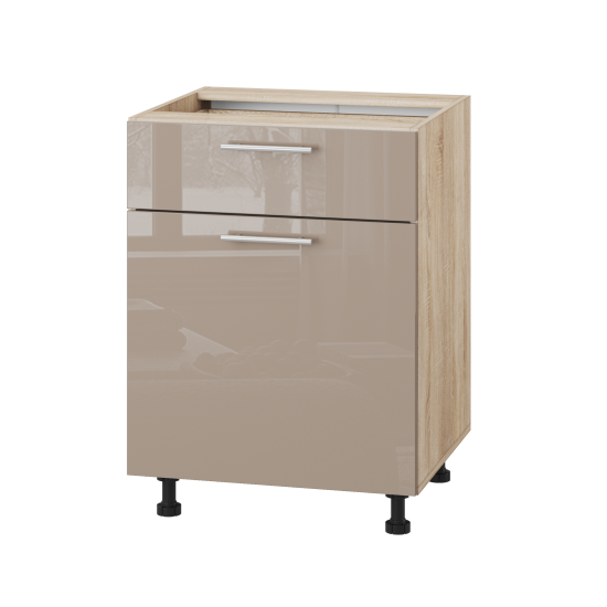 Корпус Стандарт дуб сонома, фасад Стандарт капучіно глянець 111.SM-60x72x52