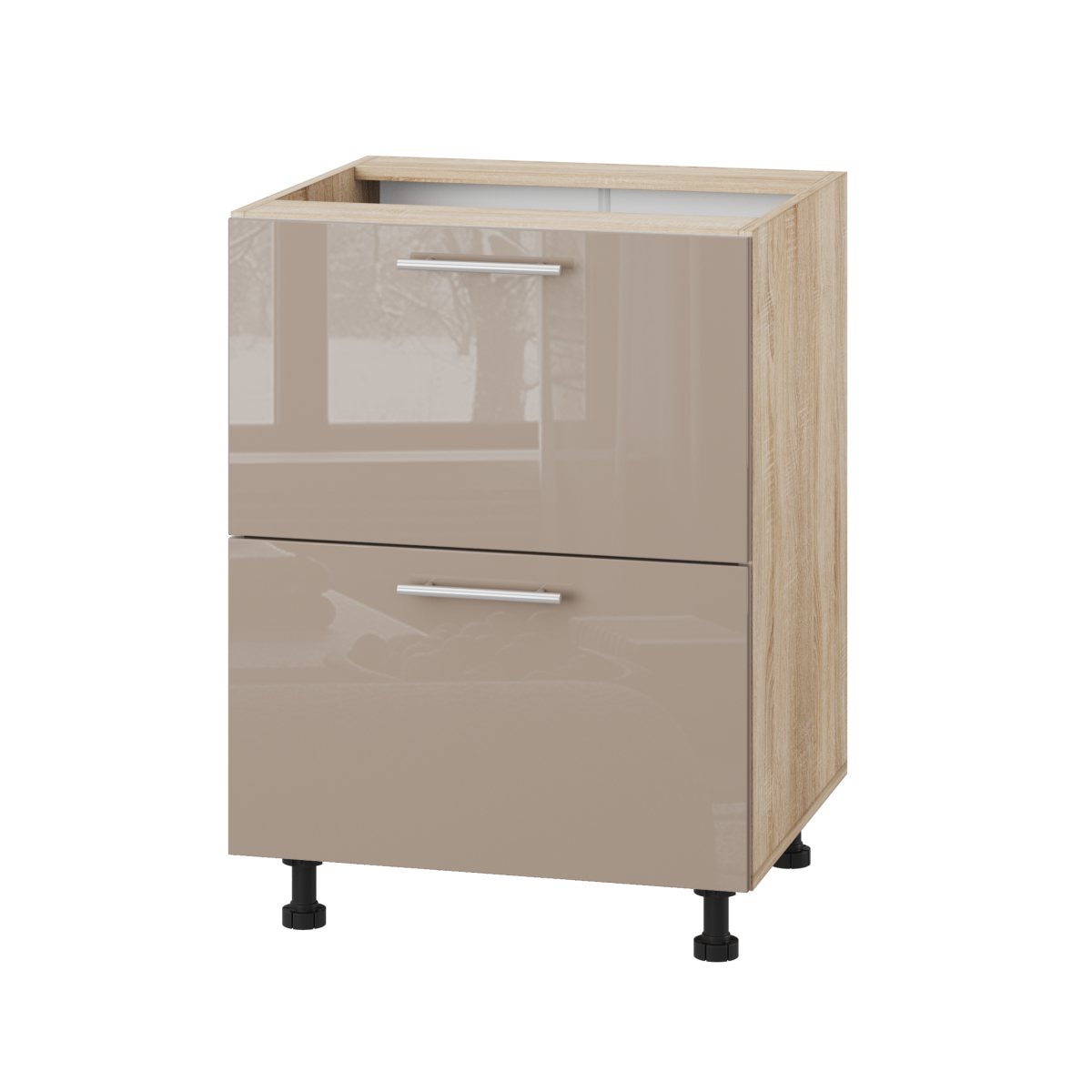 Корпус Стандарт дуб сонома, фасад Стандарт капучіно глянець 120.SM-60x72x52