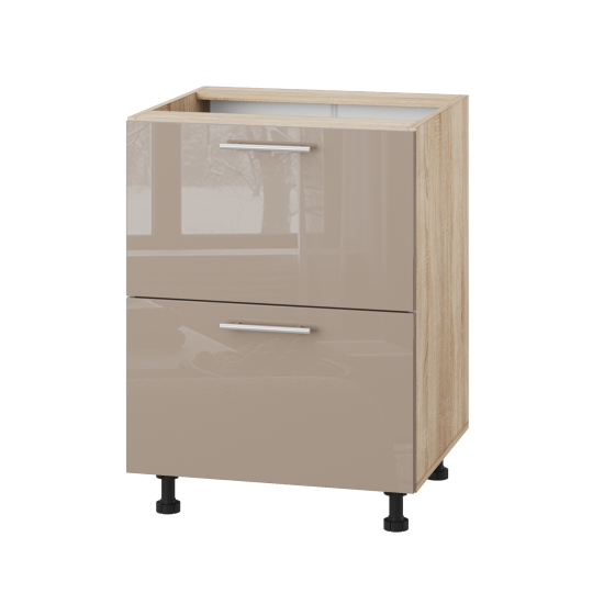 Корпус Стандарт дуб сонома, фасад Стандарт капучіно глянець 120.SM-60x72x52