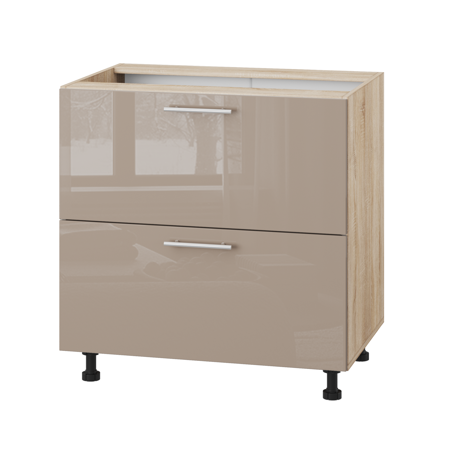 Корпус Стандарт дуб сонома, фасад Стандарт капучіно глянець 120.SM-80x72x52