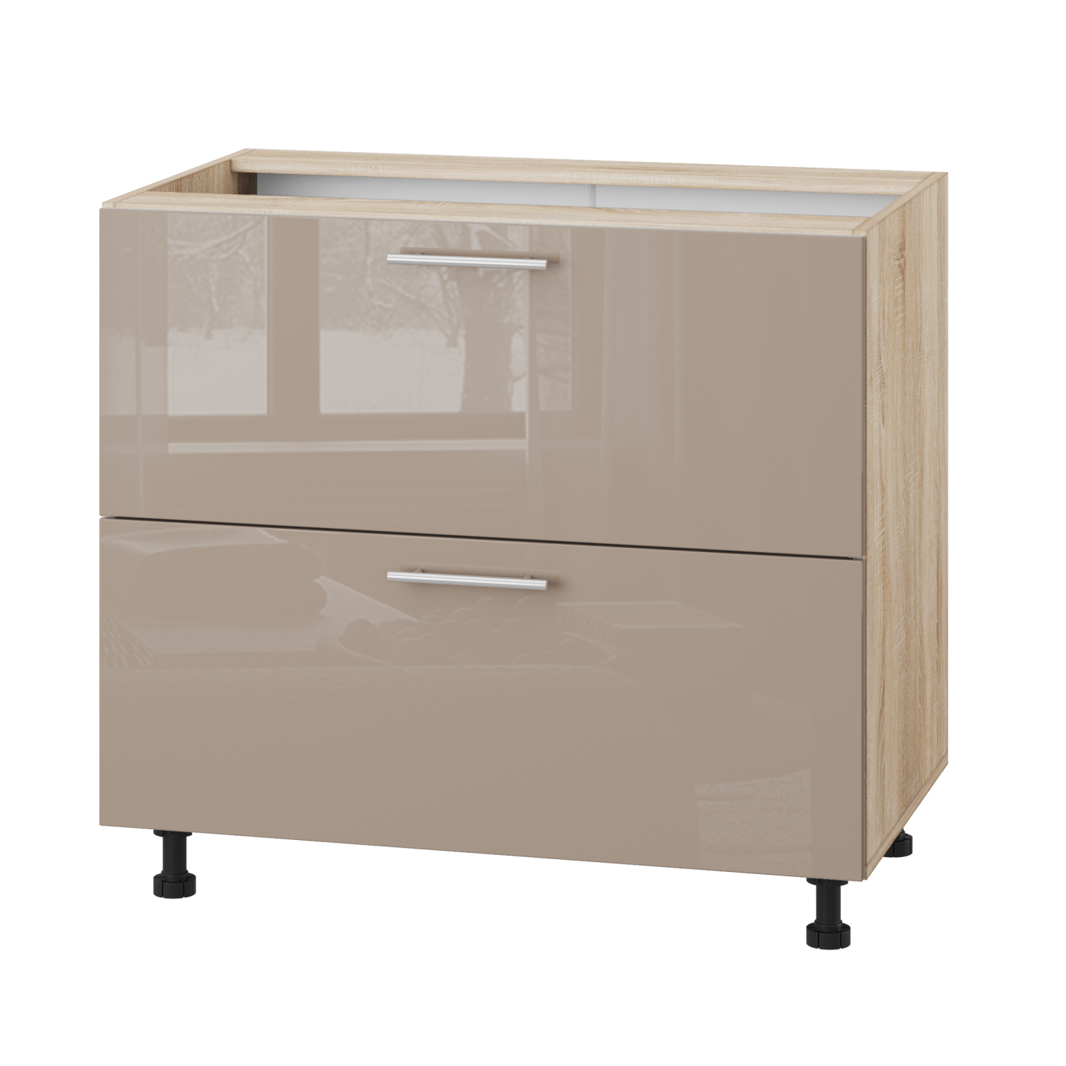 Корпус Стандарт дуб сонома, фасад Стандарт капучіно глянець 123.SM-90x72x52 Корпус Стандарт дуб сонома, фасад Стандарт капучіно глянець 123.SM-90x72x52