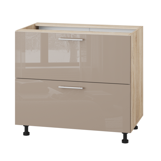 Корпус Стандарт дуб сонома, фасад Стандарт капучіно глянець 123.SM-90x72x52