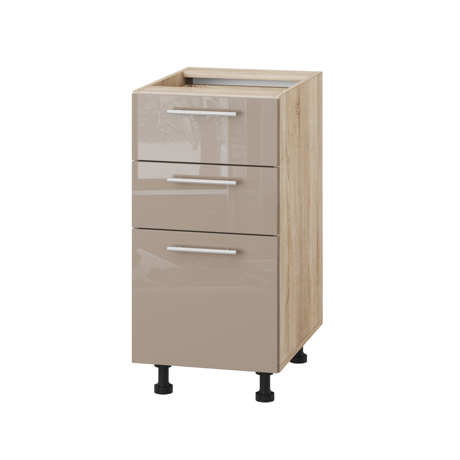 Корпус Стандарт дуб сонома, фасад Стандарт капучіно глянець 130.SM 40х72х52