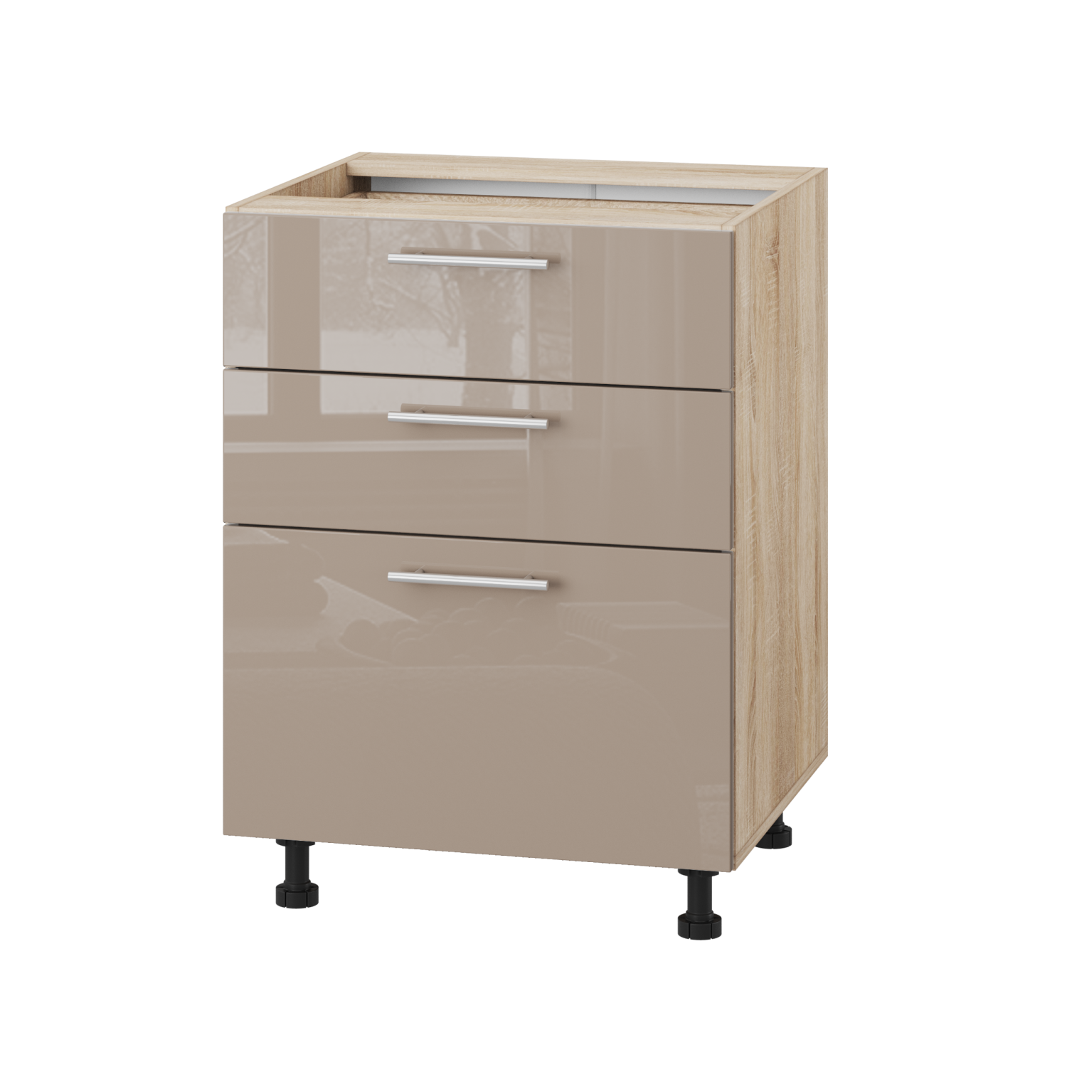 Корпус Стандарт дуб сонома, фасад Стандарт капучіно глянець 130.SM 60х72х52