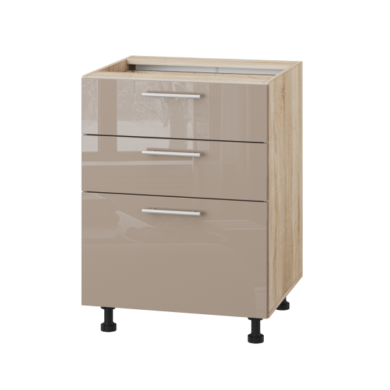 Корпус Стандарт дуб сонома, фасад Стандарт капучіно глянець 130.SM 60х72х52