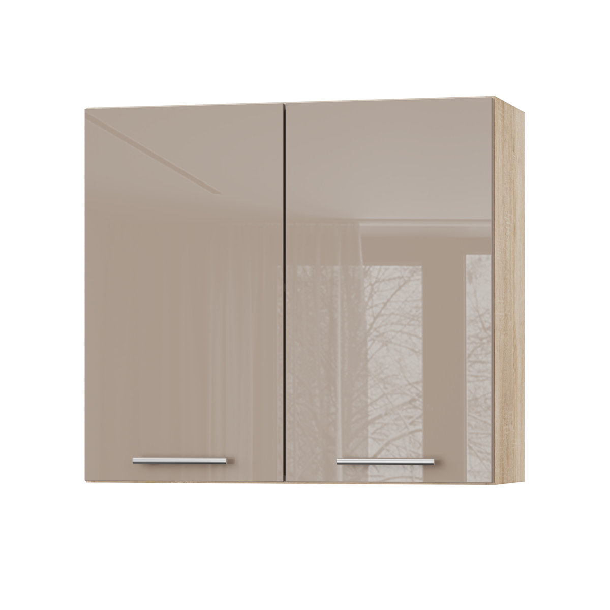 Корпус Стандарт дуб сонома, фасад Стандарт капучіно глянець 302 80х72х30