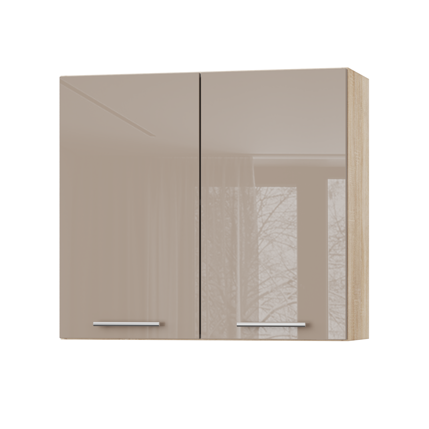 Корпус Стандарт дуб сонома, фасад Стандарт капучіно глянець 302 80х72х30 Корпус Стандарт дуб сонома, фасад Стандарт капучіно глянець 302 80х72х30