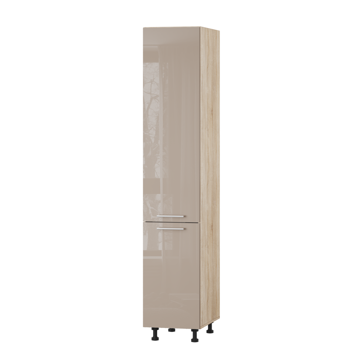 Корпус Стандарт дуб сонома, фасад Стандарт капучіно глянець 702 40х214х56