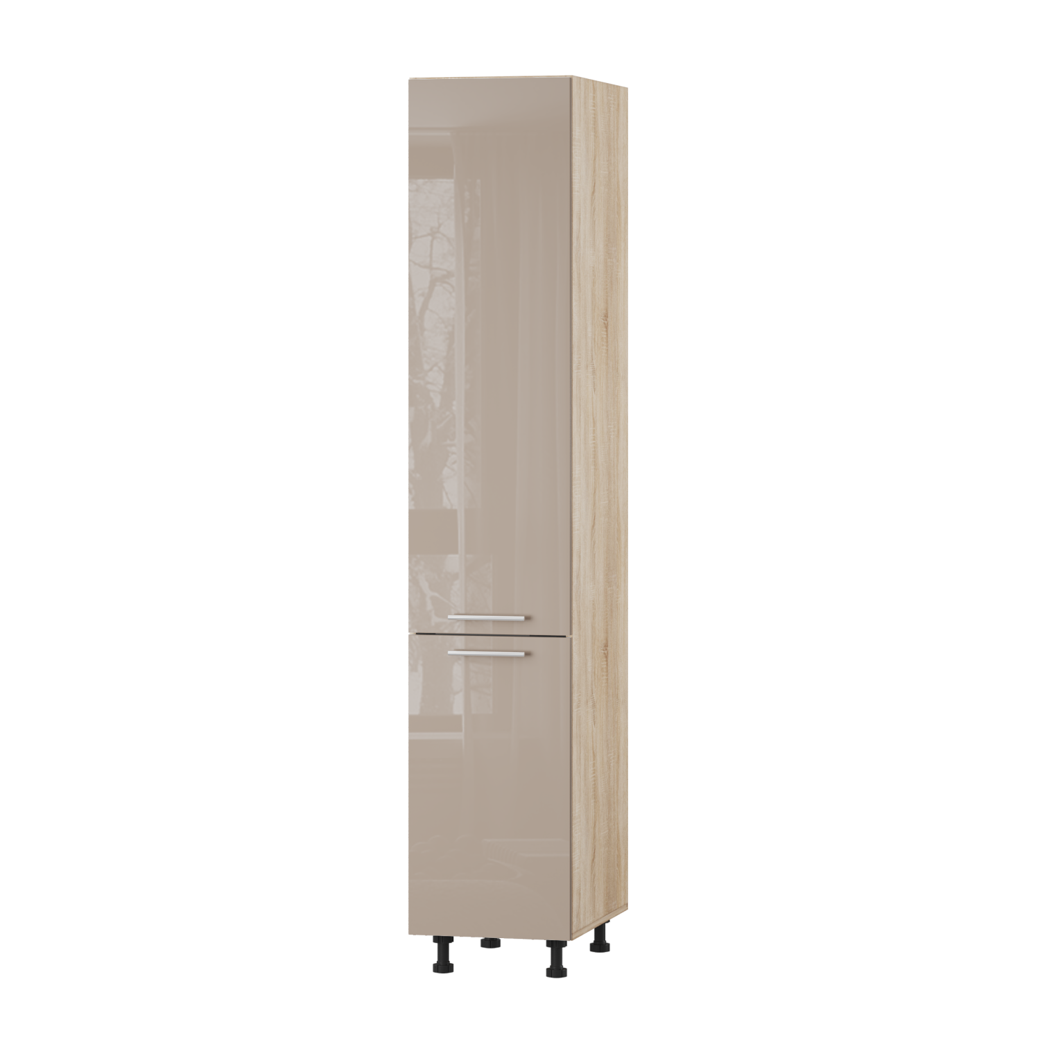 Корпус Стандарт дуб сонома, фасад Стандарт капучіно глянець 702 40х214х56