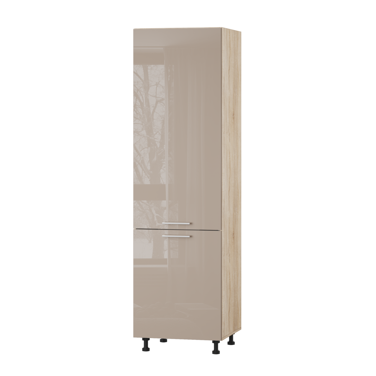 Корпус Стандарт дуб сонома, фасад Стандарт капучіно глянець 702 60х214х56