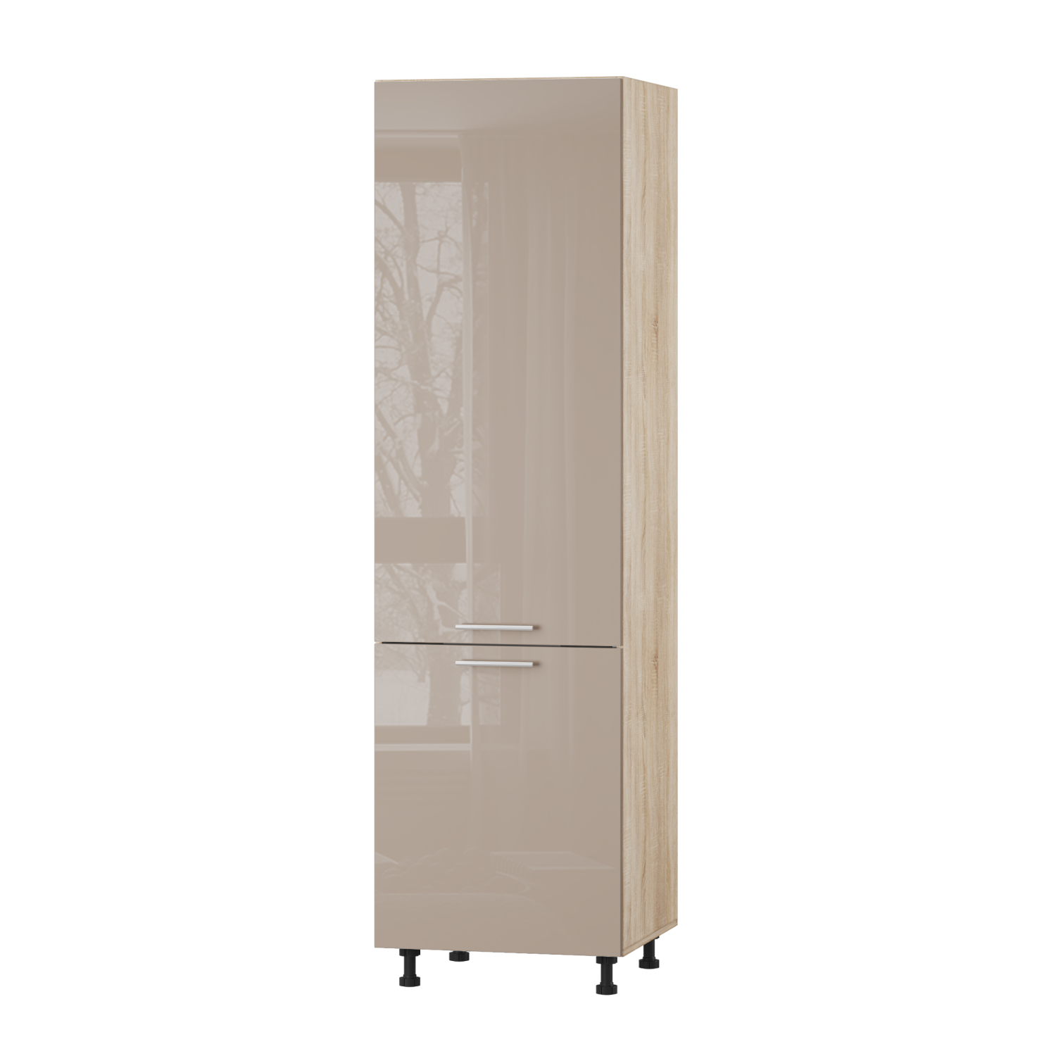 Корпус Стандарт дуб сонома, фасад Стандарт капучіно глянець 702 60х214х56