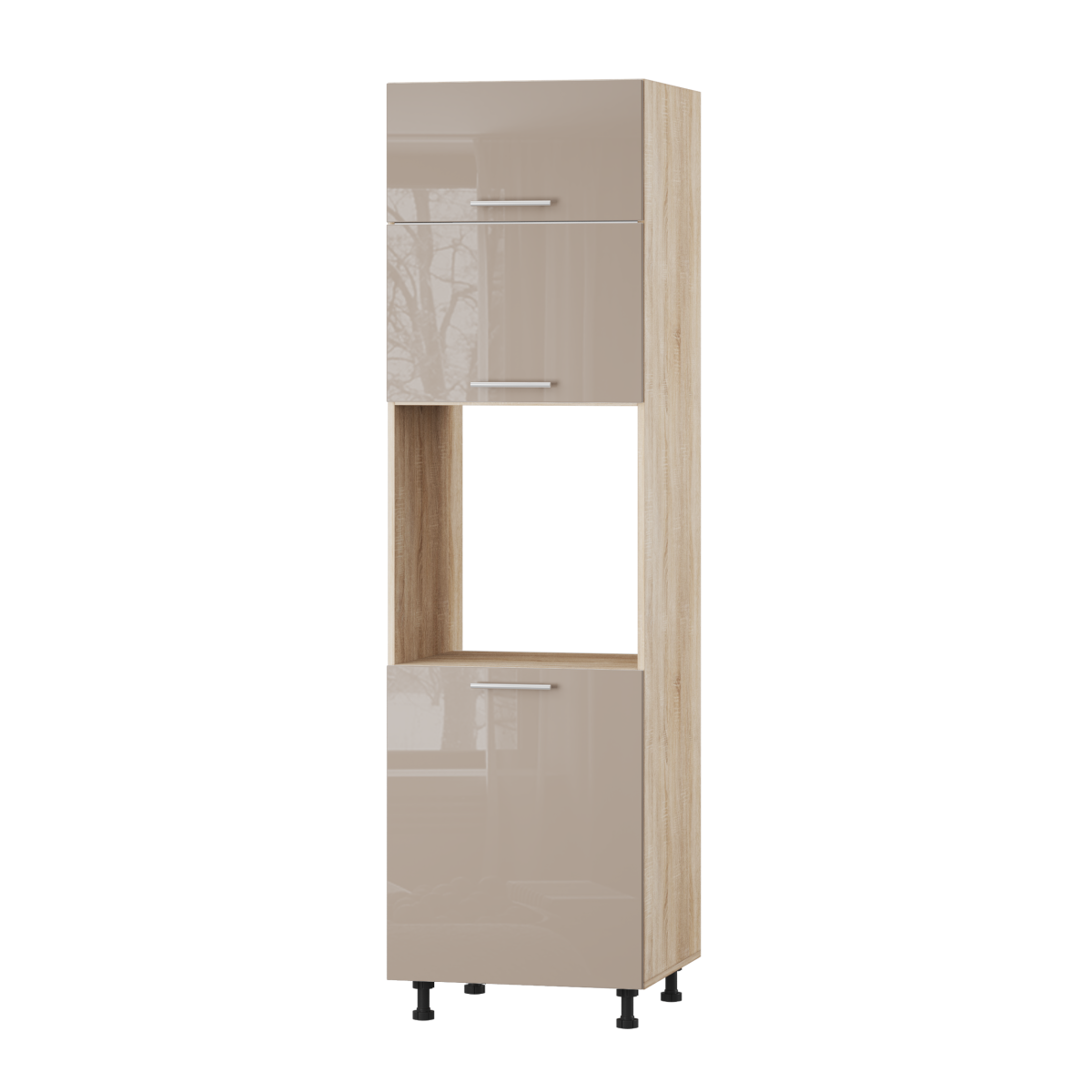 Корпус Стандарт дуб сонома, фасад Стандарт капучіно глянець 705.HK-xs 60х214х56