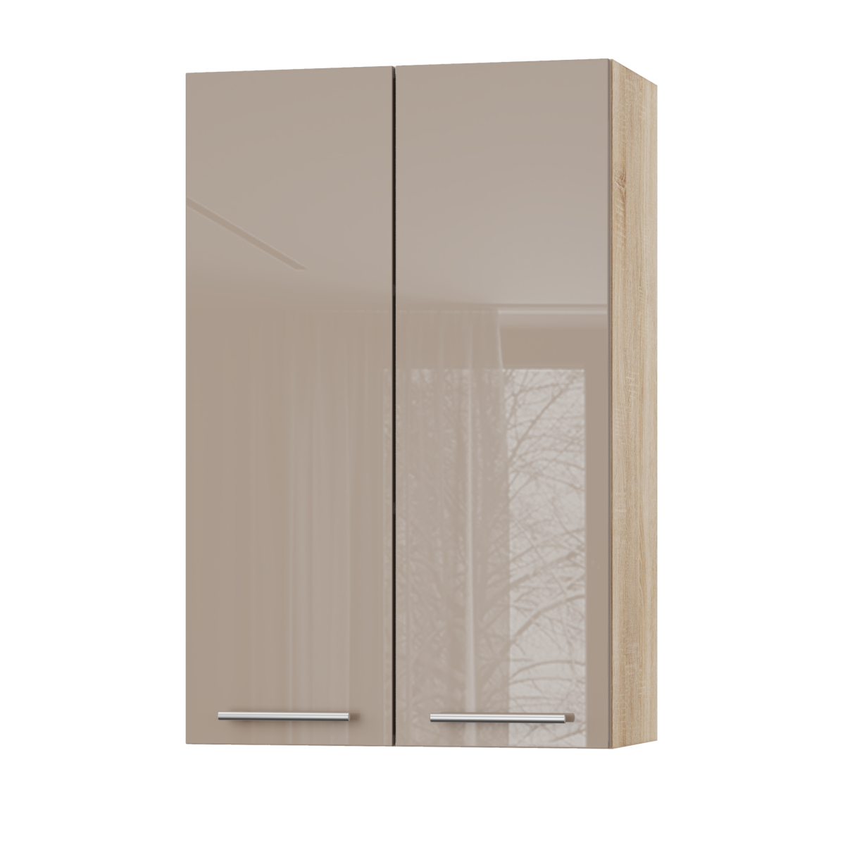 Корпус Стандарт дуб сонома, фасад Стандарт капучіно глянець L302 60х93х30