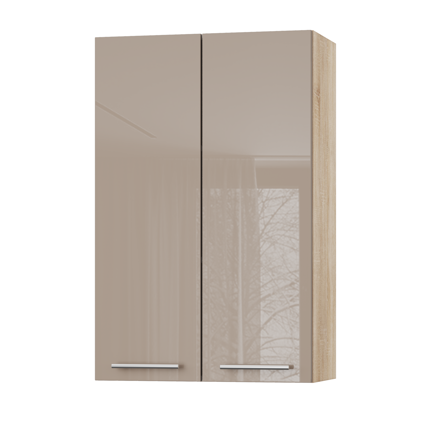 Корпус Стандарт дуб сонома, фасад Стандарт капучіно глянець L302 60х93х30 Корпус Стандарт дуб сонома, фасад Стандарт капучіно глянець L302 60х93х30